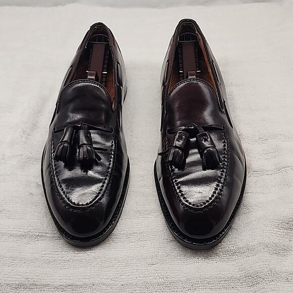 BROOKS BROTHERS ENGLISH TASSEL BURGUNDY VTG LOAFERS NEW WELT SOLES MENS 9.5 GUC - Picture 2 of 16